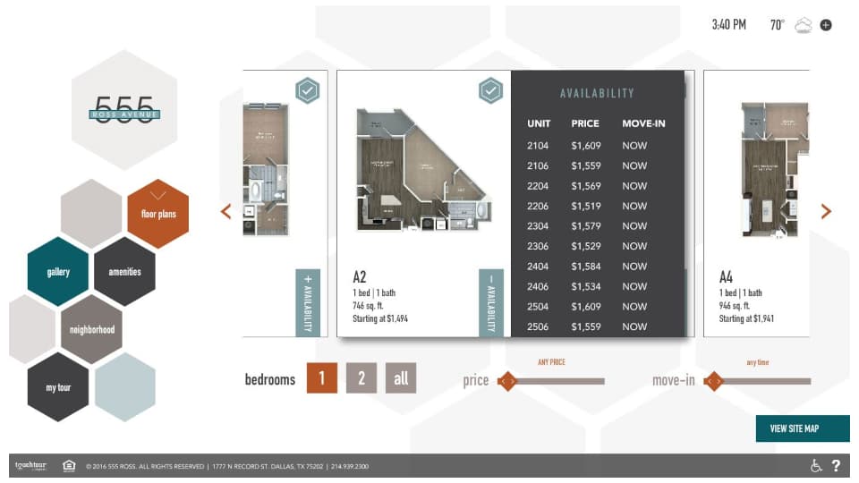 555 Ross Avenue Floorplans Screen