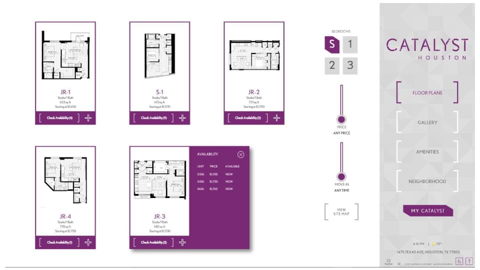 Catalyst Houston Floorplans Screen